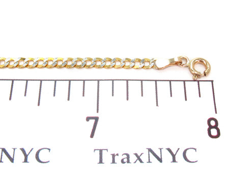 10K Gold Solid Cuban Diamond Cut Bracelet 3mm 8 inches, photo 5 of 6