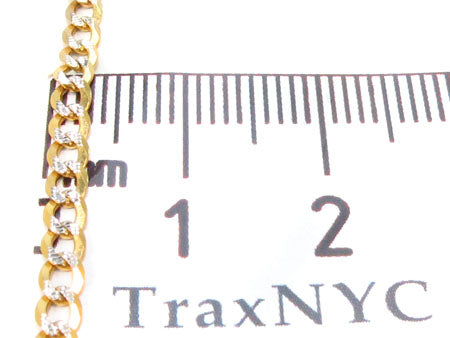 10k Yellow Gold Solid Curb Diamond Cut Chain 26 Inches 3.5mm 33098, photo 6 of 6