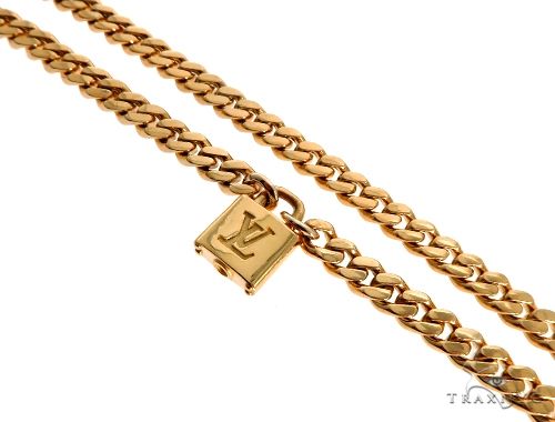 Solid 22k yellow gold Miami Cuban link chain with custom lock clasp – flat link close-up