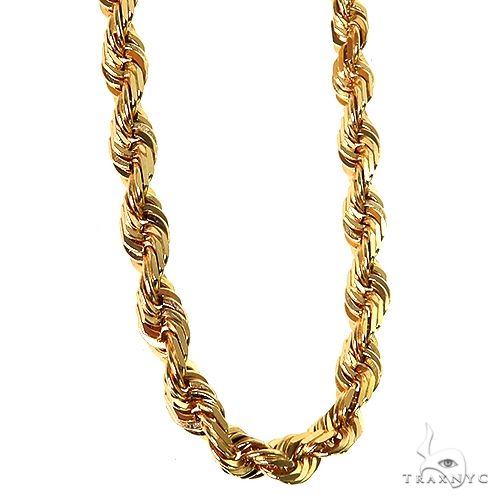 Solid Rope Link Chain 14K Yellow Gold 24 Inches 9mm 70543 - Image 2