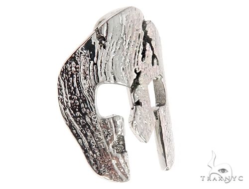 14K Gold Diamond Spartan Mask Pendant, view 2