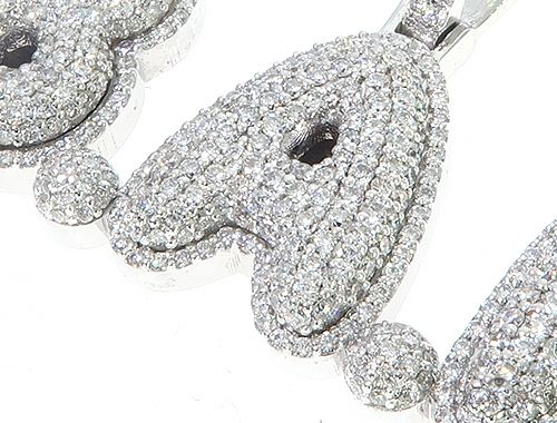 Special Custom White Gold Iced Out Diamond BAM Name Pendant 65249 - Image 4