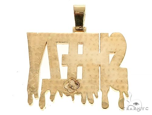 Special Custom Yellow Gold Name Pendant Sheezy with Drip-Prong Set 65254 - Image 3