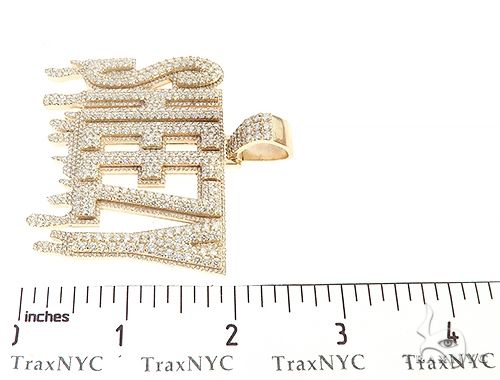 Special Custom Yellow Gold Name Pendant Sheezy with Drip-Prong Set 65254 - Image 9