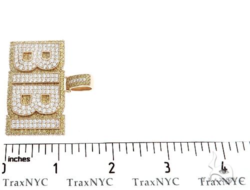 Special Custom Yellow Gold Name Pendant BIBI Prong Diamonds 65247 - Image 7