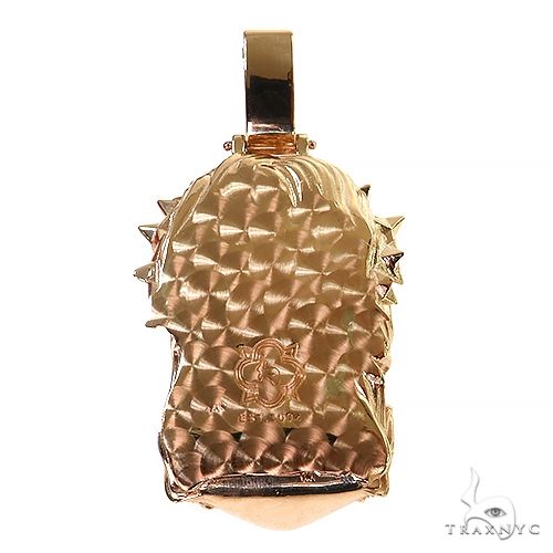 14K Gold Spikes Crown Jesus Head Diamond Pendant, photo 5 of 8