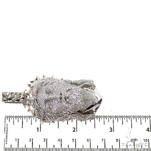 14K Gold Spikes Crown Jesus Head Diamond Pendant, photo 5 of 6