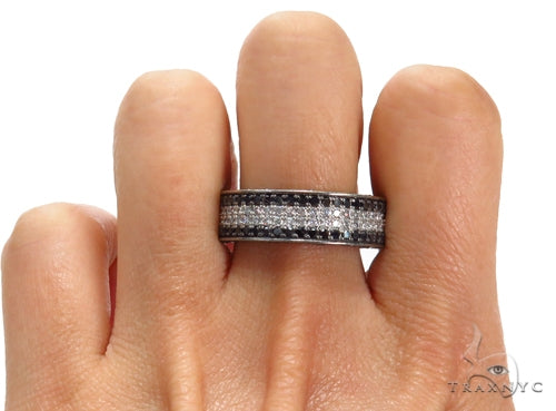 10K Gold 3.5 Ctw Diamond Stripes Ring 2, view 8