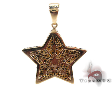 14K Gold Super Mario Bros Star Black Color Diamond Pendant, photo 6 of 9