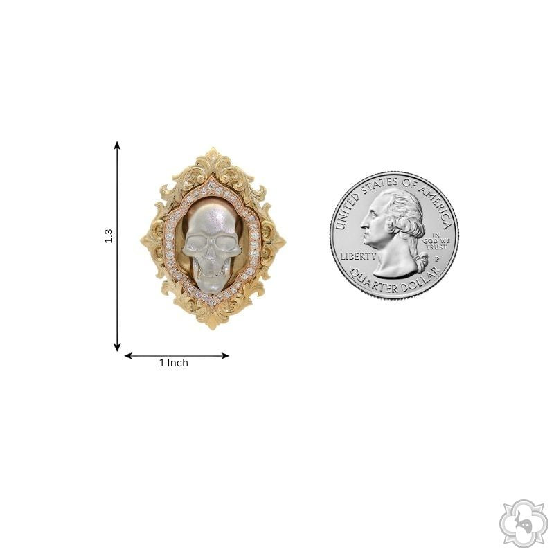 The Baroque Motif Skull Pendant in 14K Gold, photo 8 of 8