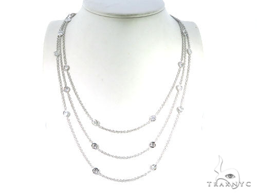 Three Layers Bezel Diamond Necklace 45313 - Image 7