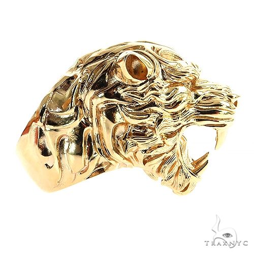14K Gold Tiger Head Ring, photo 3 of 6