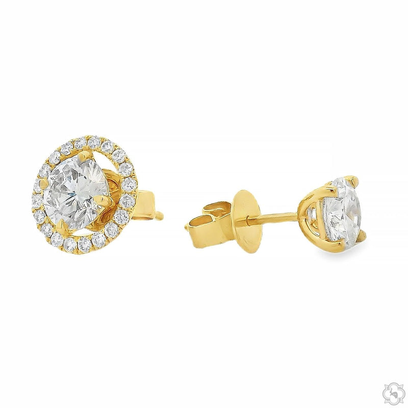 18K Gold Transform Halo Lab-Grown Diamond Studs, photo 6 of 11