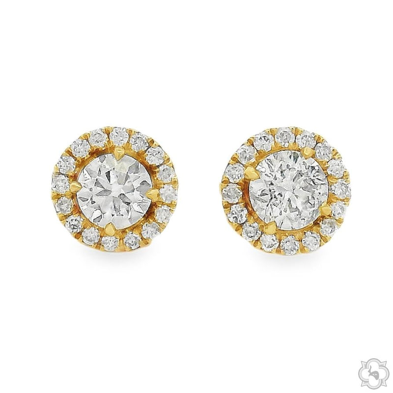 Transform Halo Diamond Studs Small in 18K gold