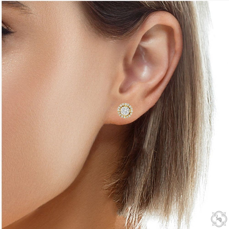 18K Gold Transform Halo Diamond Studs Small, photo 11 of 11