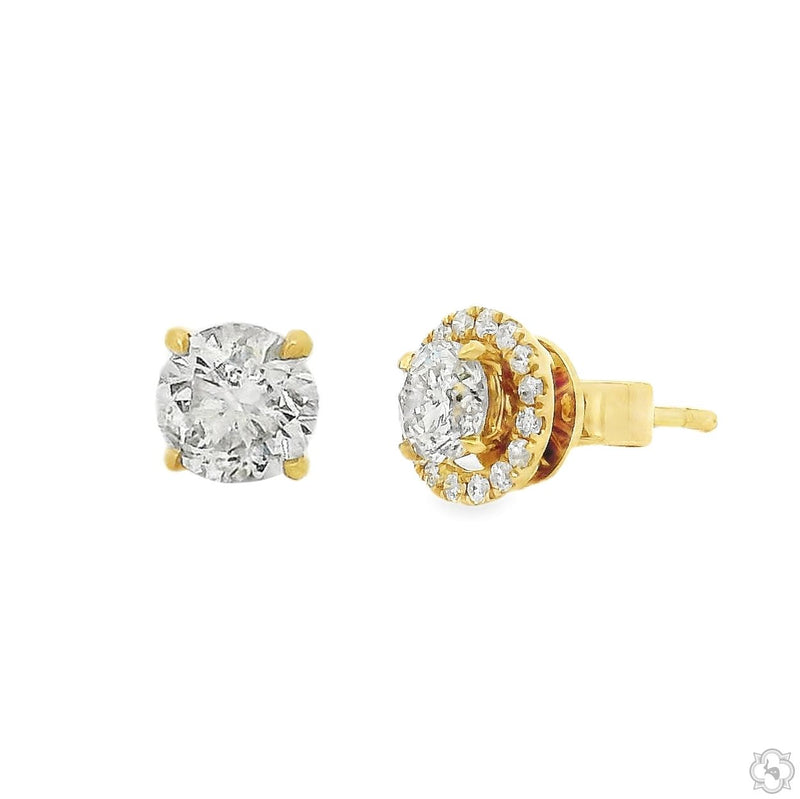 18K Gold Transform Halo Diamond Studs Small, photo 5 of 11