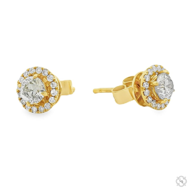 18K Gold Transform Halo Diamond Studs Small, photo 6 of 11