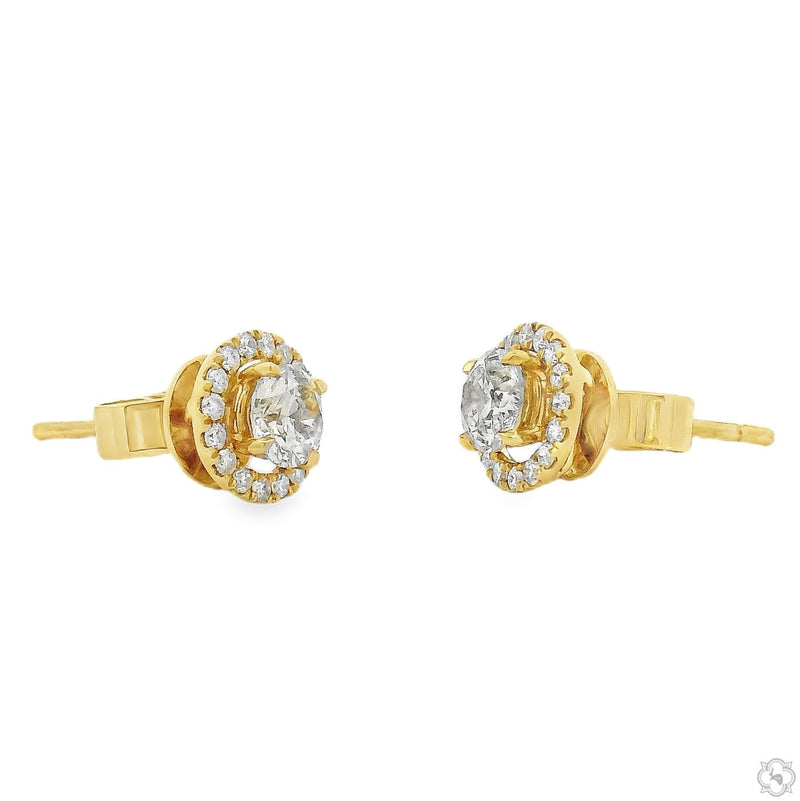 18K Gold Transform Halo Diamond Studs Small, photo 7 of 11