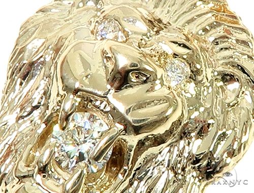 10K Gold TraxNYC Diamond Lion Pendant Mini, photo 4 of 9