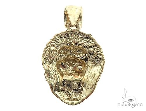 14K Gold TraxNYC Diamond Lion Pendant Mini, photo 3 of 9
