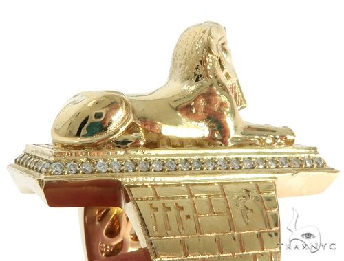 14K Gold TraxNYC Custom Made Great Sphinx of Giza Diamond Ring, photo 5 of 15