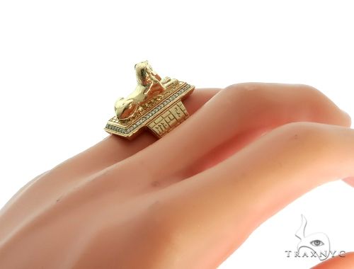 14K Gold TraxNYC Custom Made Great Sphinx of Giza Diamond Ring, photo 7 of 15