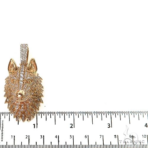 14K Gold TraxNYC Lab-Grown Diamond Wolf Pendant, photo 5 of 7
