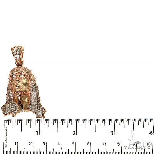 10K Gold TraxNYC Passion Jesus Head Diamond Pendant, photo 5 of 8