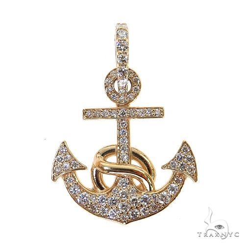 TraxNYC Mini Anchor Diamond Pendant 69027 | TraxNYC