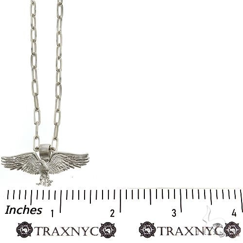 TraxNYC Mini Eagle Pendant Paperclip Chain Set .925 Silver, photo 5 of 7