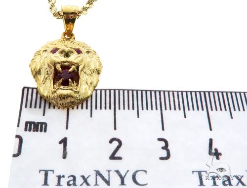 10K Gold TraxNYC Ruby Lion Pendant and Rope Chain Set, photo 6 of 8