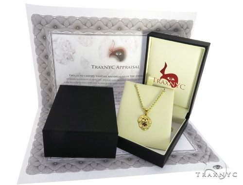 10K Gold TraxNYC Ruby Lion Pendant and Rope Chain Set, photo 7 of 8