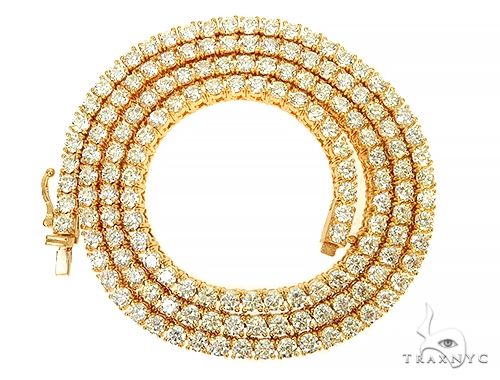 14K Gold tennis chain, 4 mm, photo 4 of 7