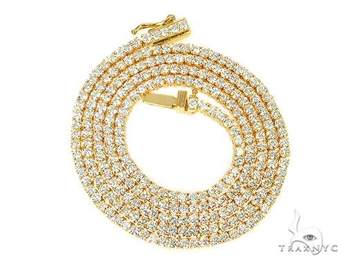 TraxNYC Signature 4 Pointers 14K Yellow Gold Diamond Tennis Chain 66010 - Image 4