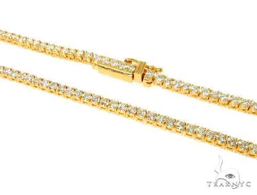 TraxNYC Signature 5 Pointers 14K Yellow Gold Diamond Tennis Chain 66008 - Image 2