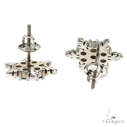 14K Gold TraxNYC Snowflake Sapphire Earrings, photo 3 of 4