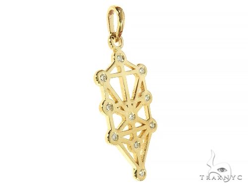 Gold Tree of Life pendant with small diamonds on geometric branches