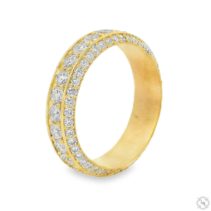 18K Gold Triple Row Lab-Grown Diamond Eternity Band, photo 3 of 6