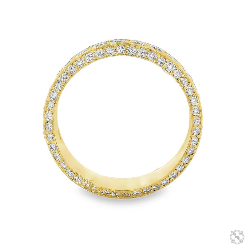 18K Gold Triple Row Lab-Grown Diamond Eternity Band, photo 4 of 6