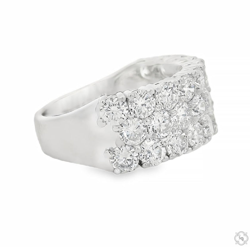 14K Gold Triple Row Lab-Grown Diamond Ring, photo 4 of 7