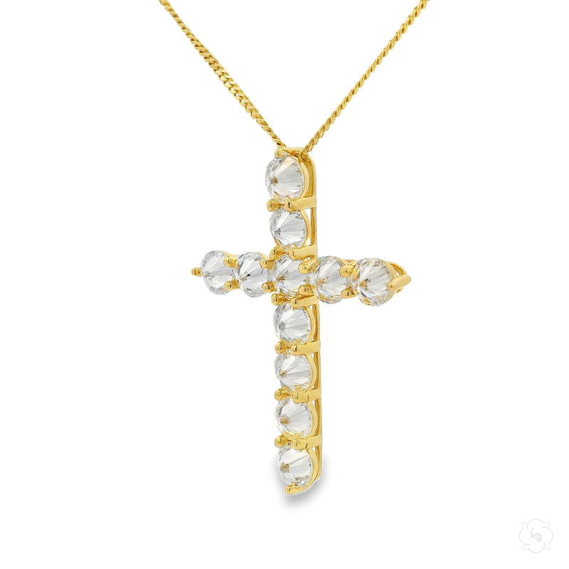 Upside Down Diamond Cross Set in 14K gold, view 5