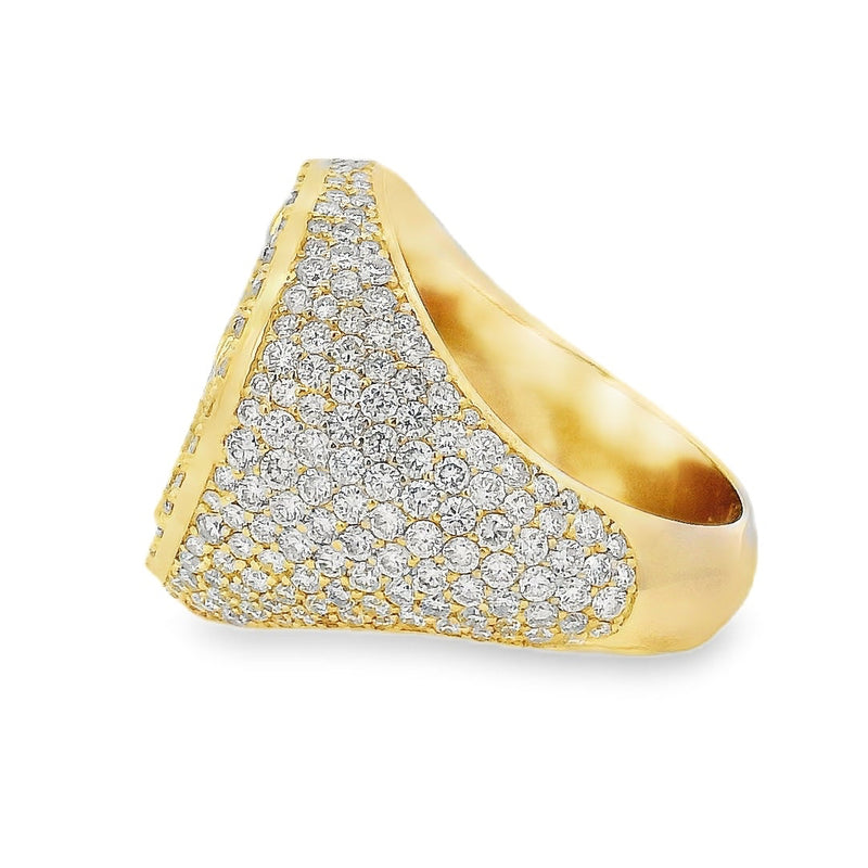 10K Gold Circular Cross Mens Ring Set With Lab Diamonds, view 3