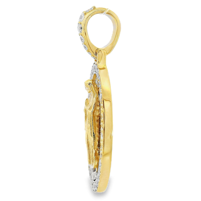 10K Gold Virgin Mary Pendant, view 4
