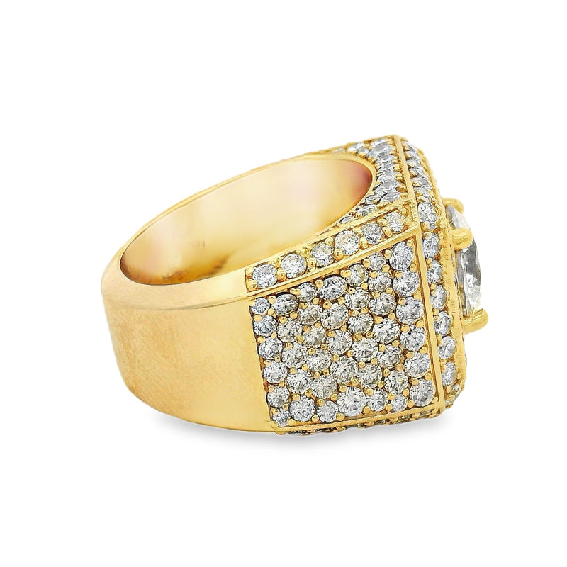 14K Gold Iced Out Mens Lab-Grown Diamond Ring, photo 4 of 9