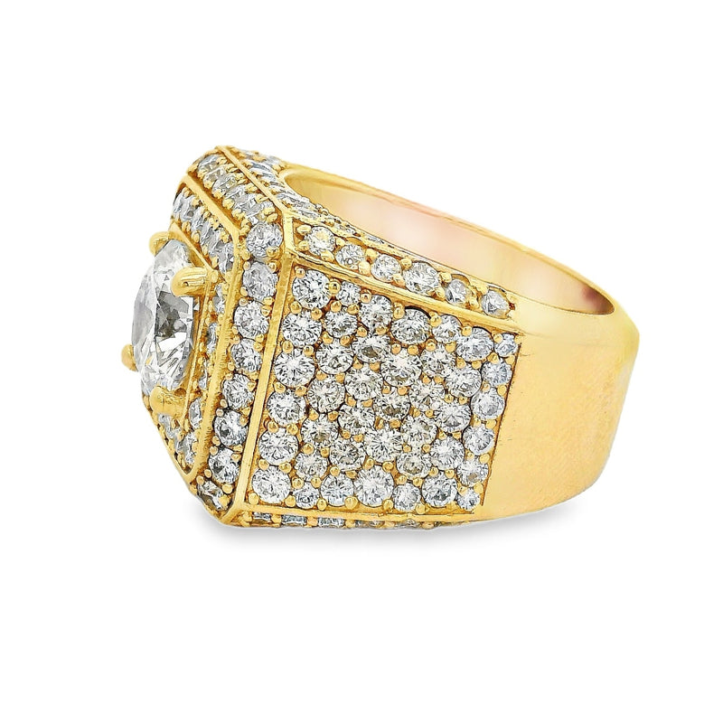 14K Gold Iced Out Mens Lab-Grown Diamond Ring, photo 7 of 9