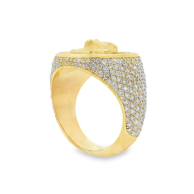 Circular Mens Lab-Grown Diamond Ring With Jesus Head, photo 2 of 8