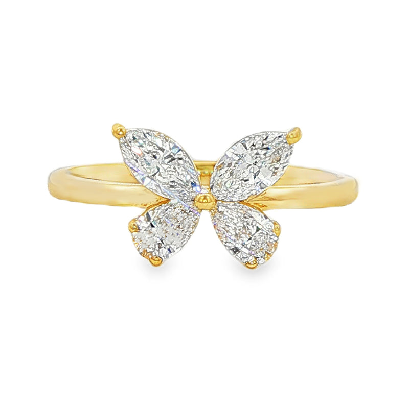 Butterfly Diamond Ring in 14K gold, view 2