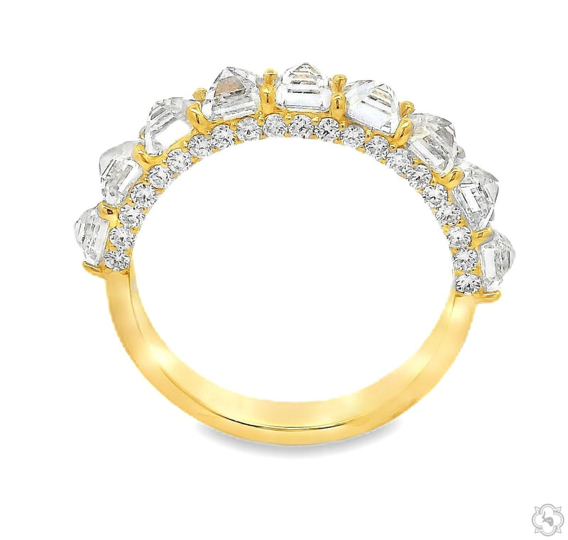 14K Gold Upside Down Asscher Lab-Grown Diamond Band, photo 5 of 8