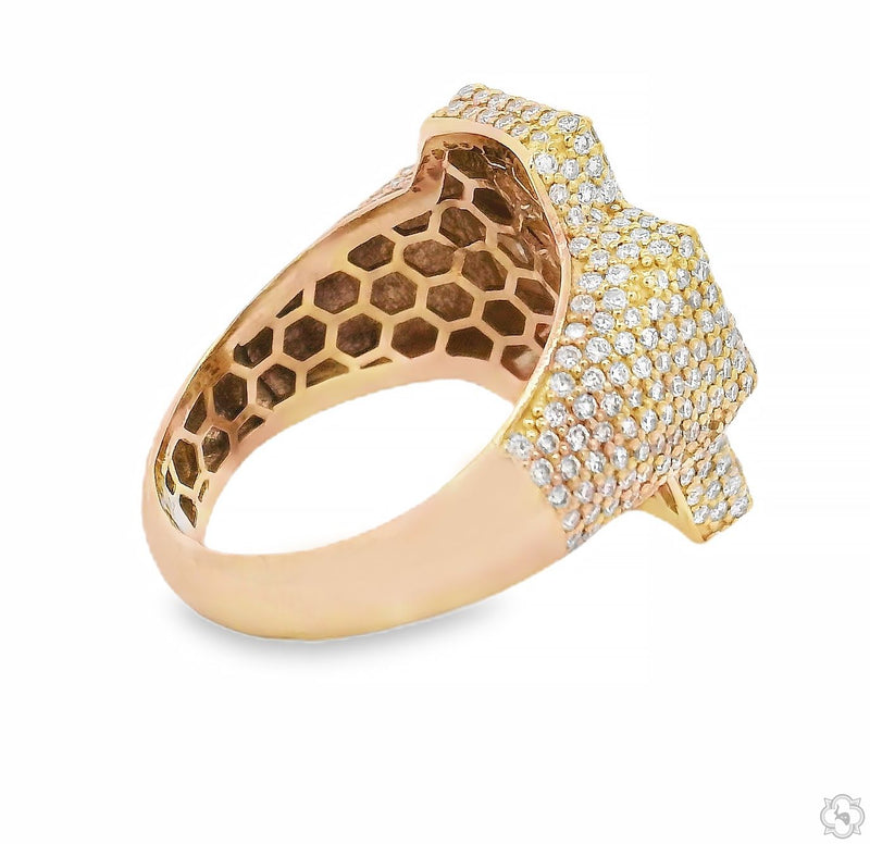 10K Gold Upside Down Asscher Lab-Grown Diamond Cross Ring, photo 3 of 5
