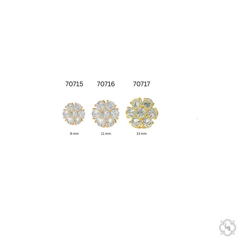 14K Gold 10PT Upside Down Diamond Flower Earrings 9 mm, photo 7 of 7